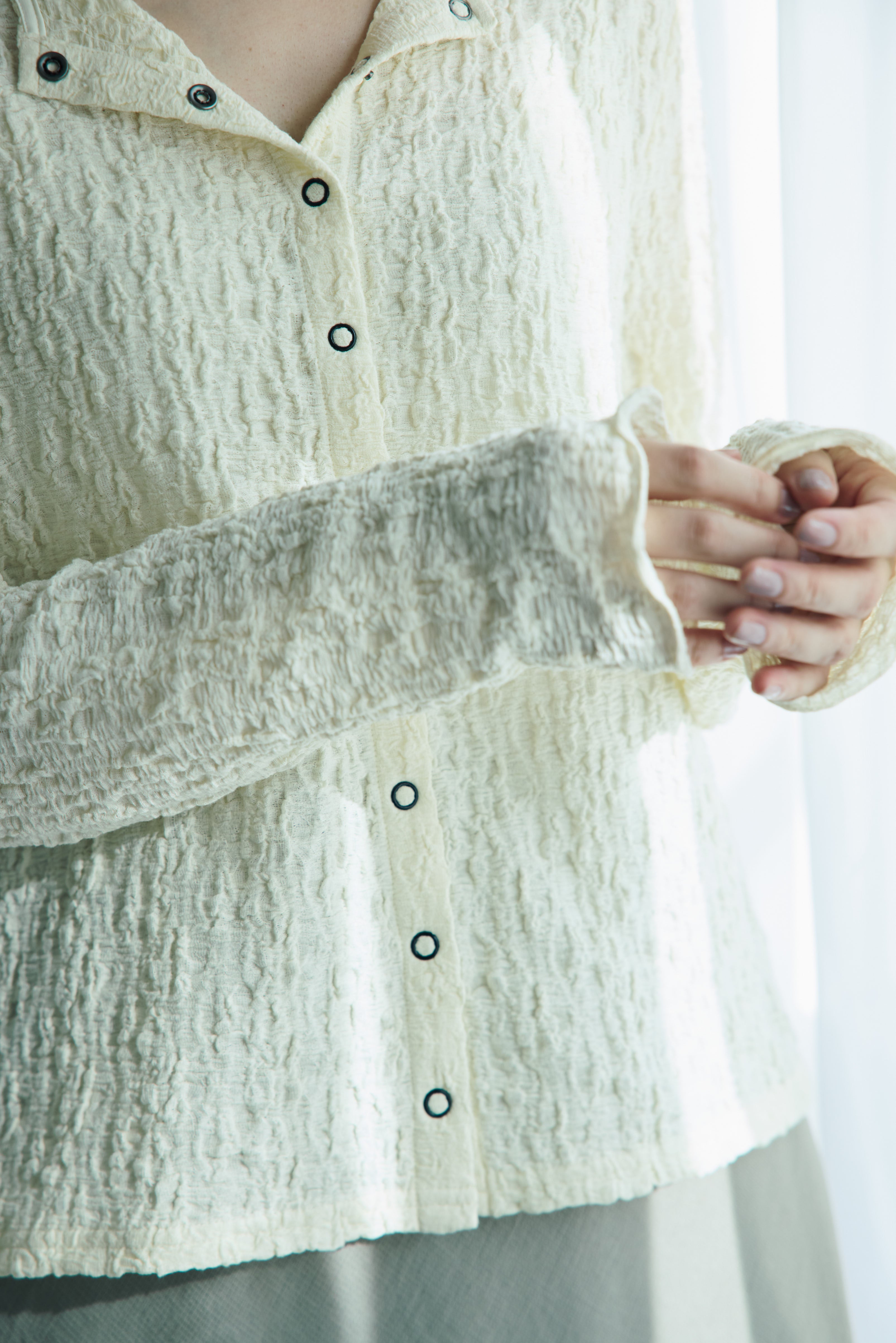 Crinkle Fabric Pullover