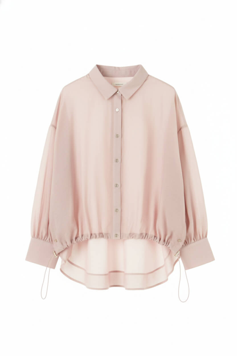Sheer Collar Spindle Shirt