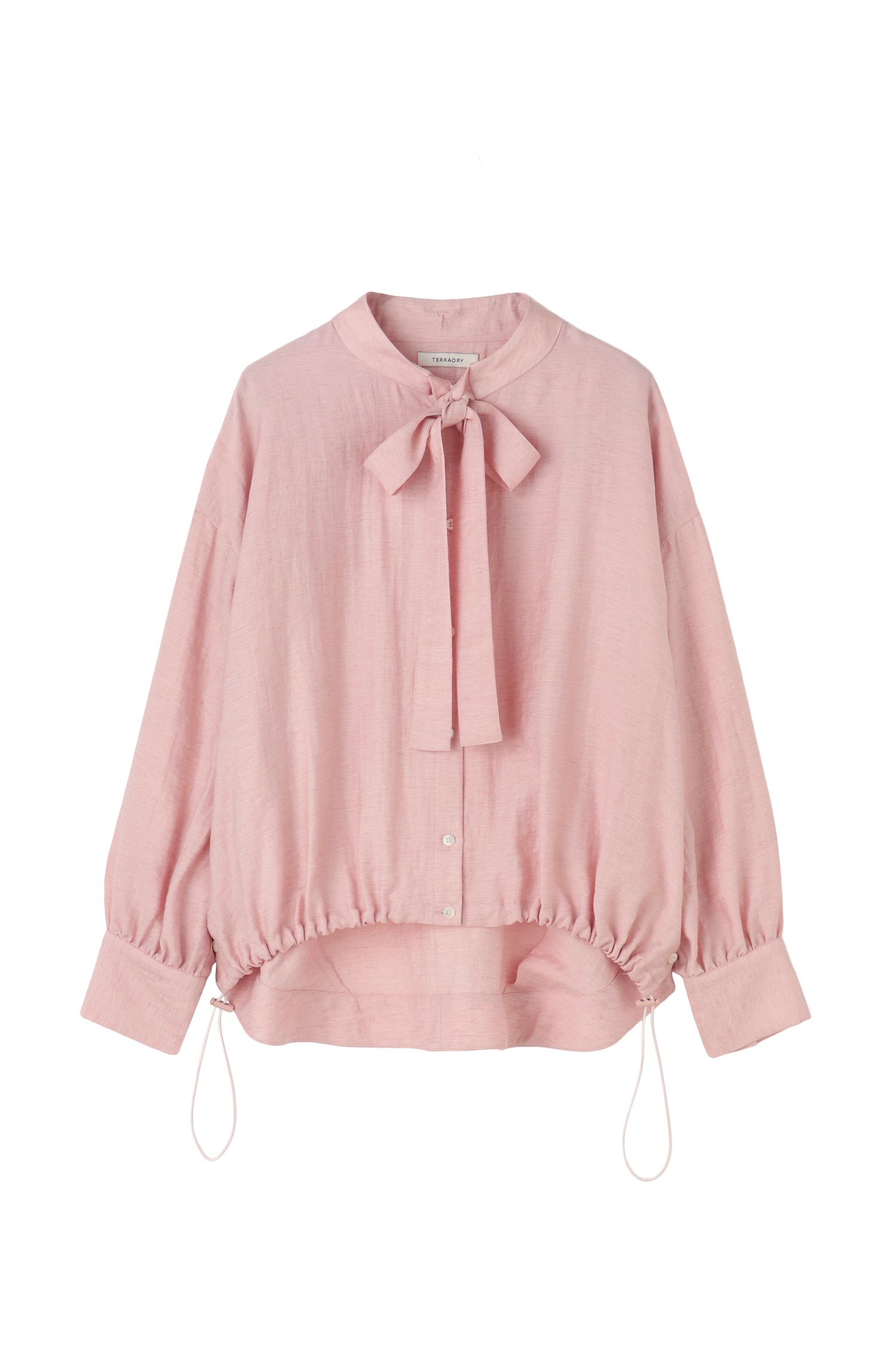 Tie-neck Drawstring Shirt