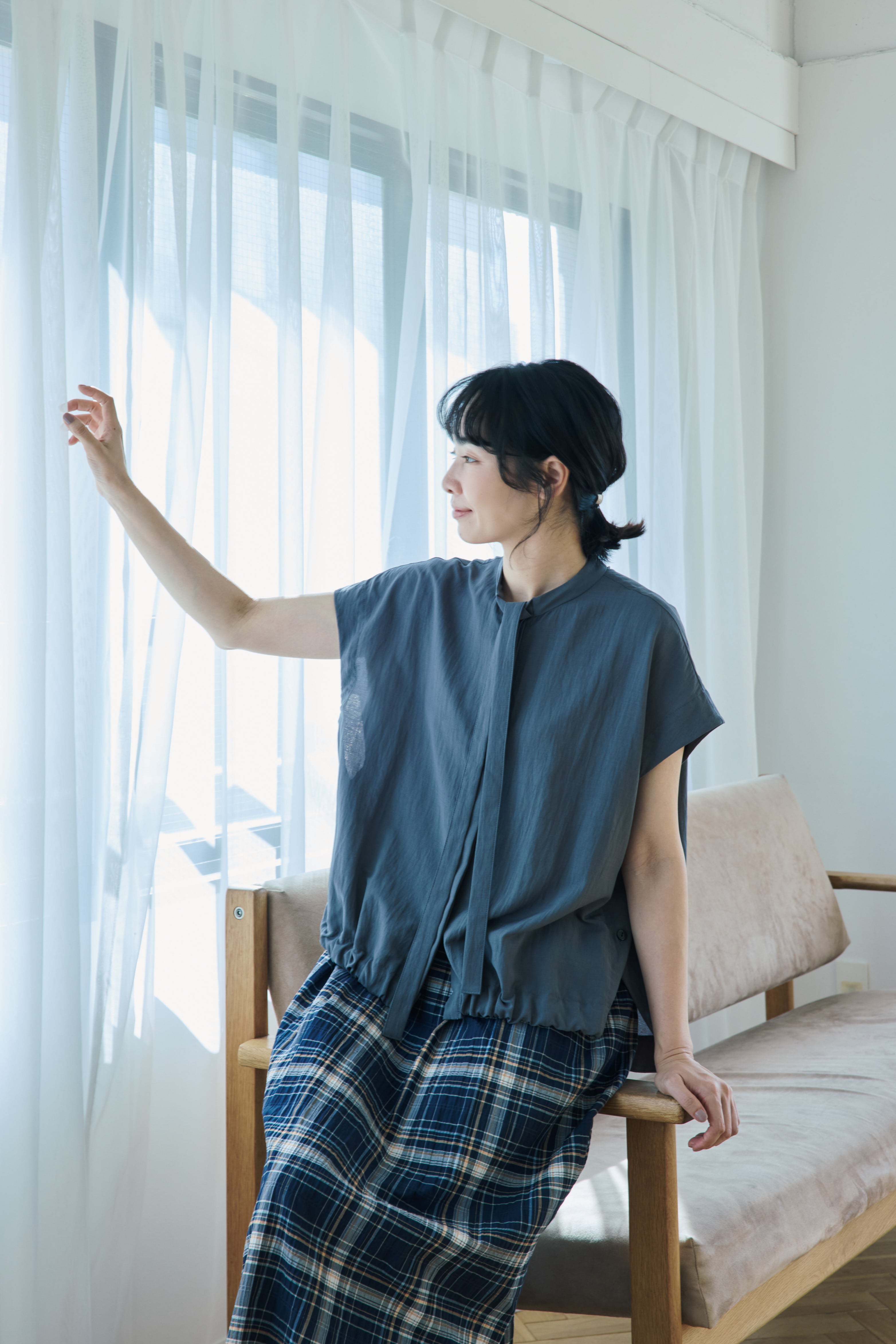 Bow-Tie French Sleeve Blouse