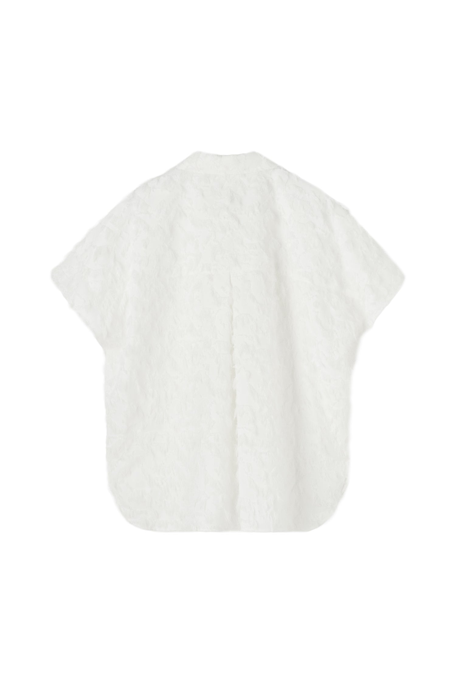Cut Jacquard Cap Sleeve Shirt