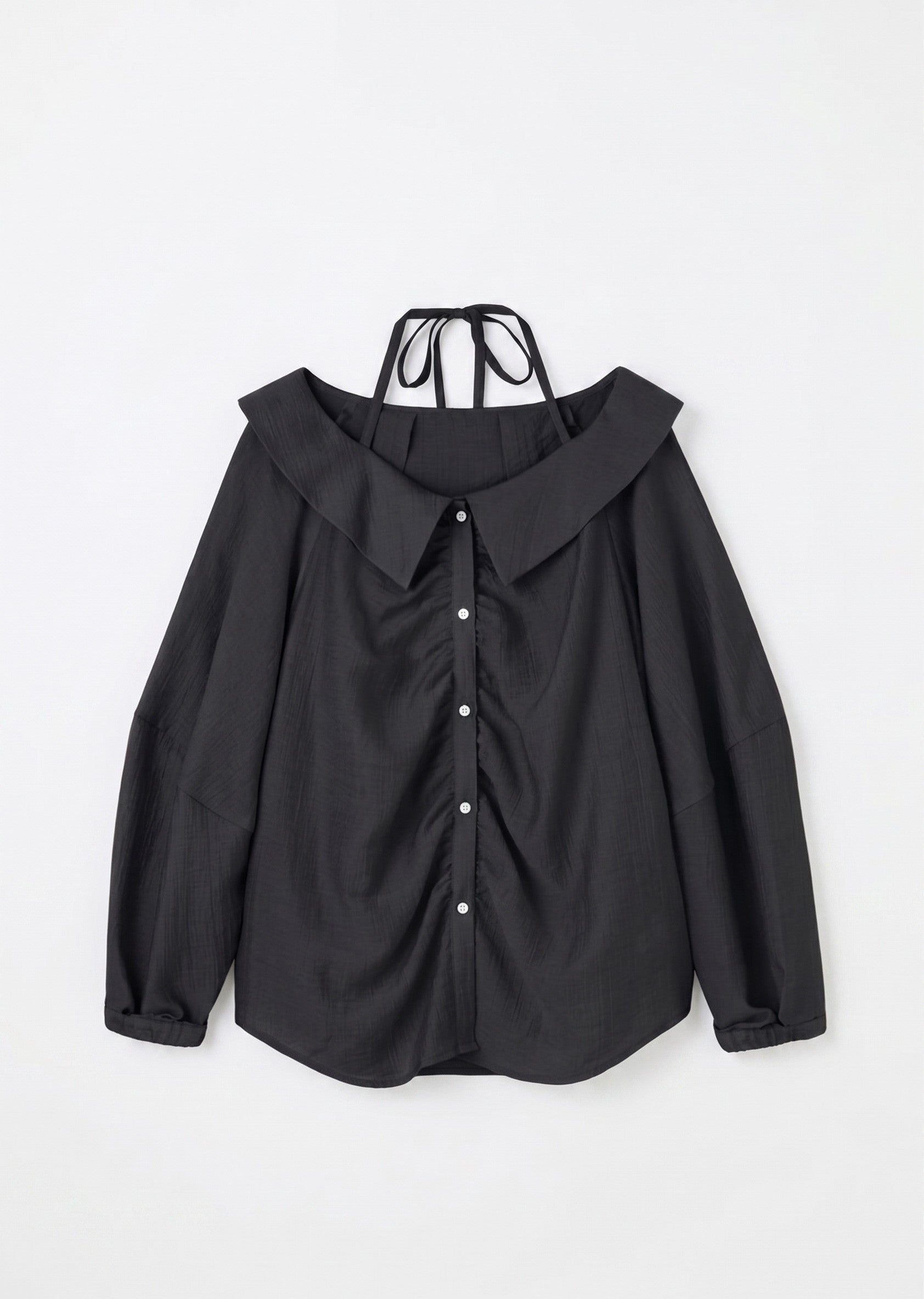 Sailor Collar Shirred Blouse
