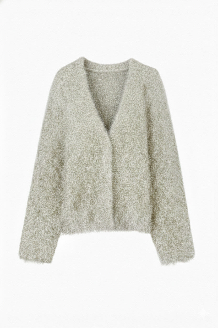 Glitter Shaggy Knit Cardigan