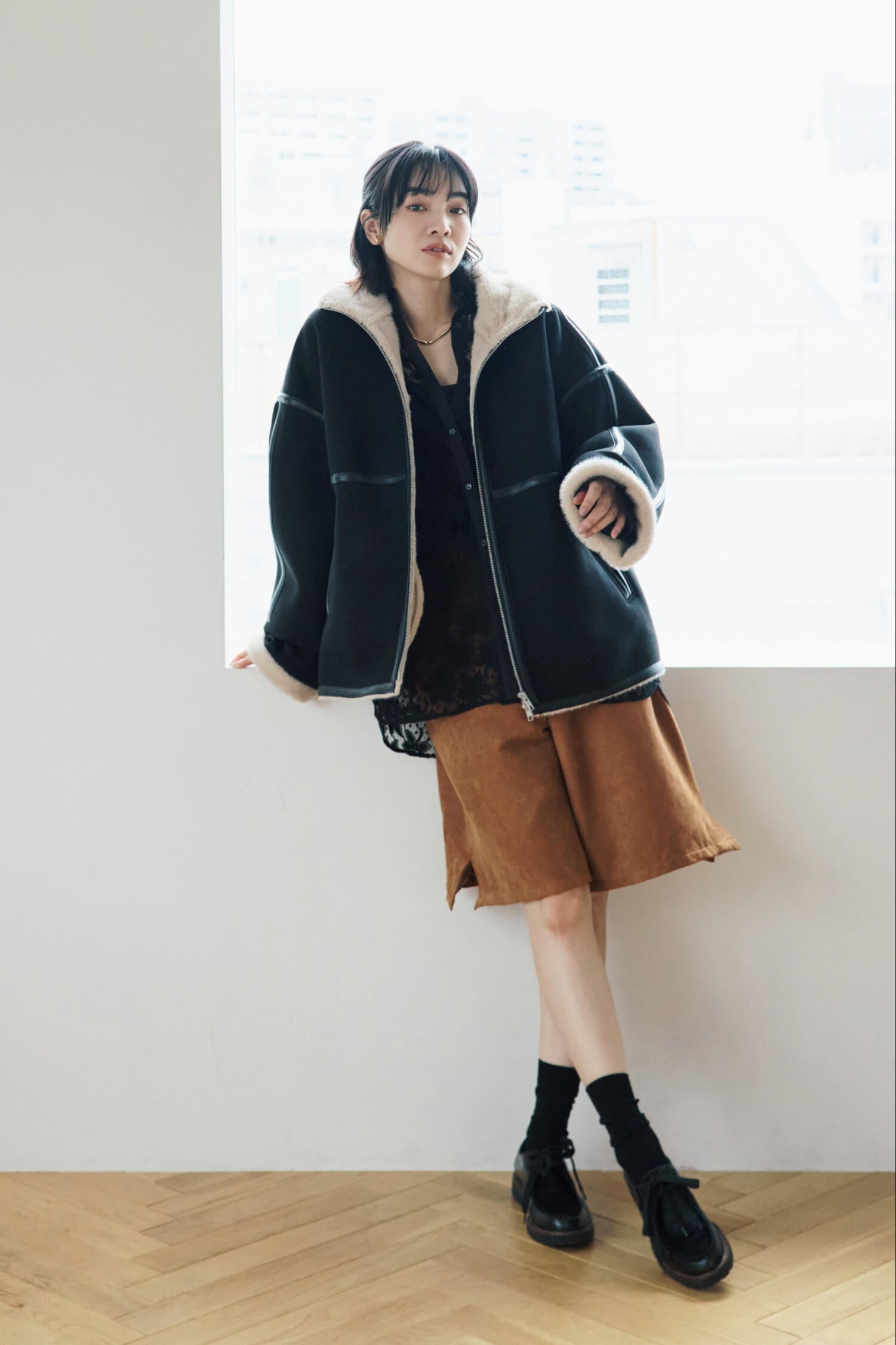 Fake suede Bermudapants