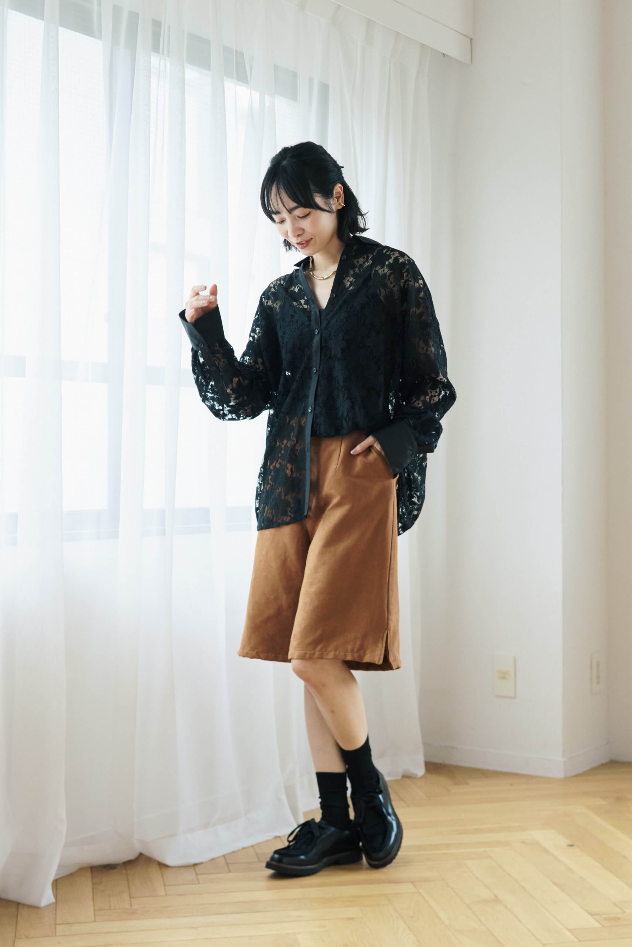 Fake suede Bermudapants