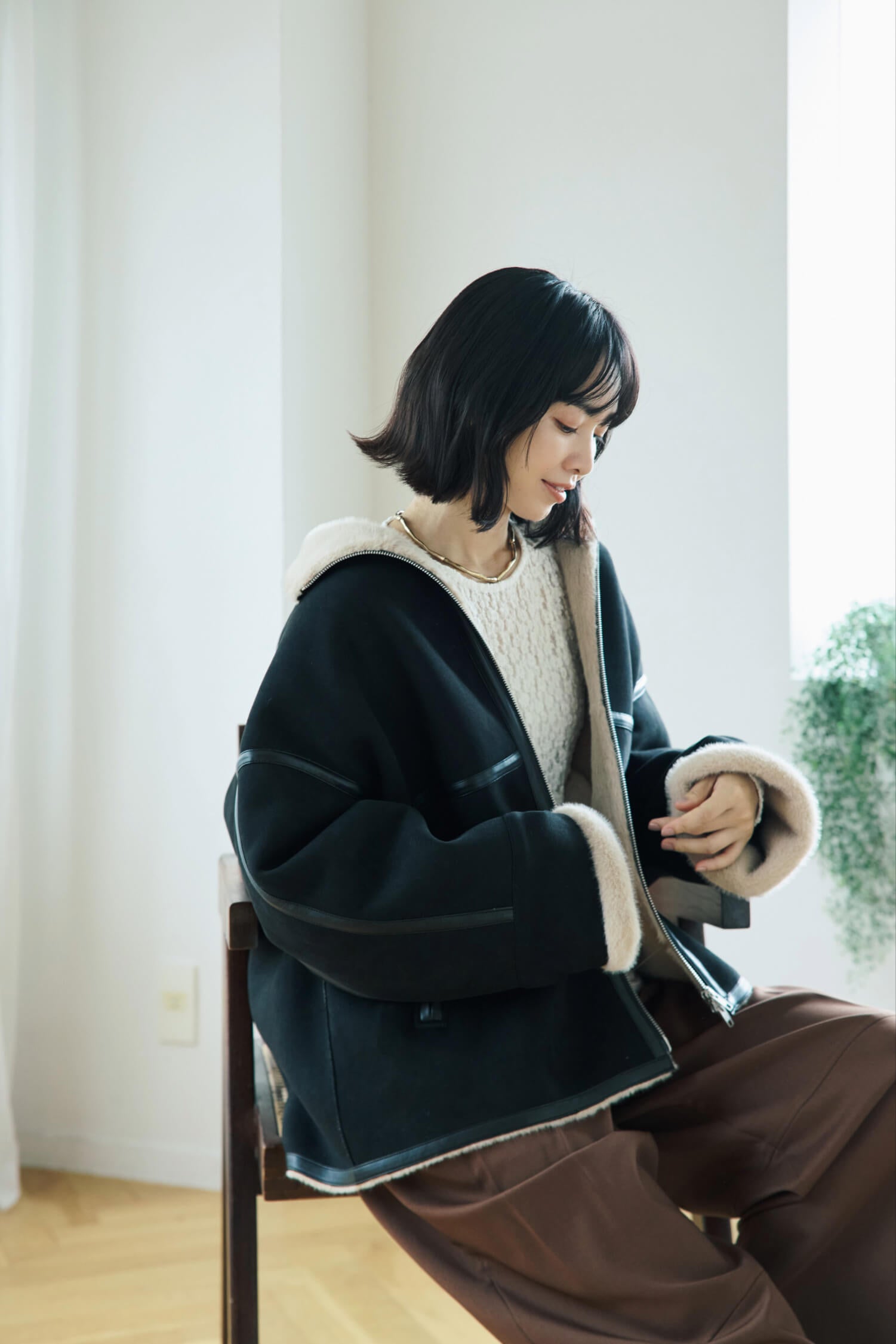 Fake Mouton Short Coat